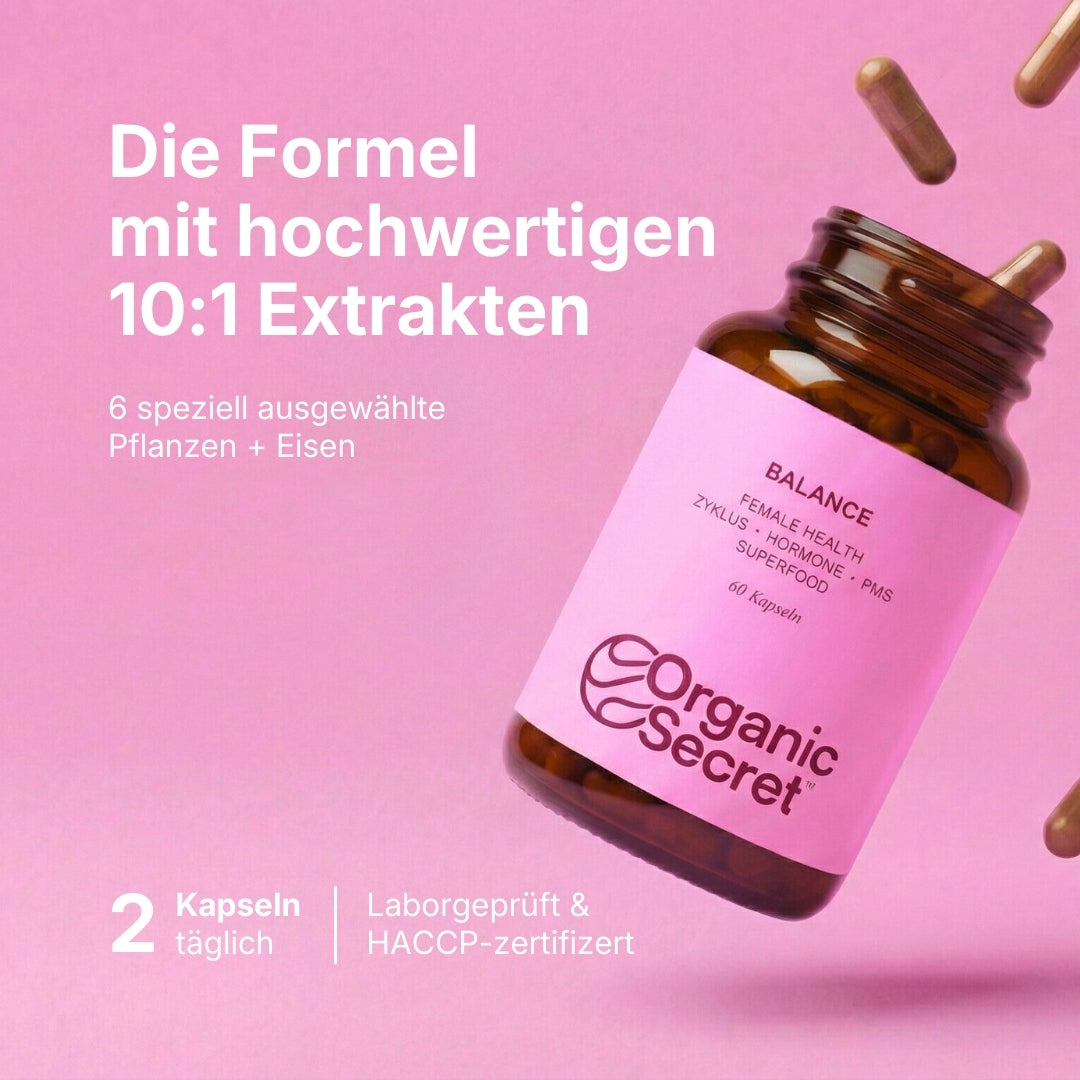 OrganicSecret Balance Kapseln bei PMS und Periodenschmerzen